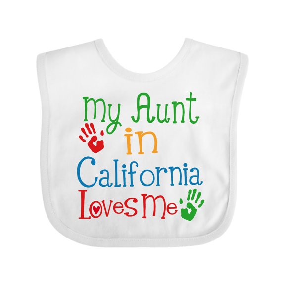 Inktastic My Aunt in California Loves Me Boys or Girls Baby Bib