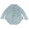 thumbnail image 1 of Suéter con capucha para mujer, blusa lisa con botones difusos y bolsillos, abrigo para otoño e invierno, 1 of 7
