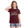 thumbnail image 4 of CCRFTGI 4th of July USA Shirts for Kids Girls Size 7 Short Sleeve Funny 250 anniversary usa shirt Summer Freedom T-Shirts Independence Day Girls Fashion Tee Tops Wine 9-10 Years, 4 of 5