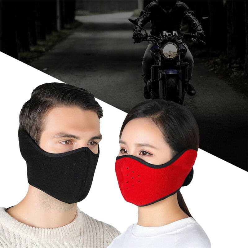 PM2.5 Face Mask Motorcycle Cycling Ski Fleece Face Shield Cold Weather Thermal Fleece Ear Warmer