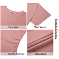 thumbnail image 6 of Sundazz Slim Fitted T Shirts for Women Short Sleeve Ruched Crop Tops Summer Basic Tees, XS-XL, 6 of 9