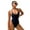 Black, variant on sunsanly Women Sexy One-Piece Swimsuit Summer Criss-Cross Backless Halter V-neck Sleeveless Monokini Solid Color Quick Drying Swimwear