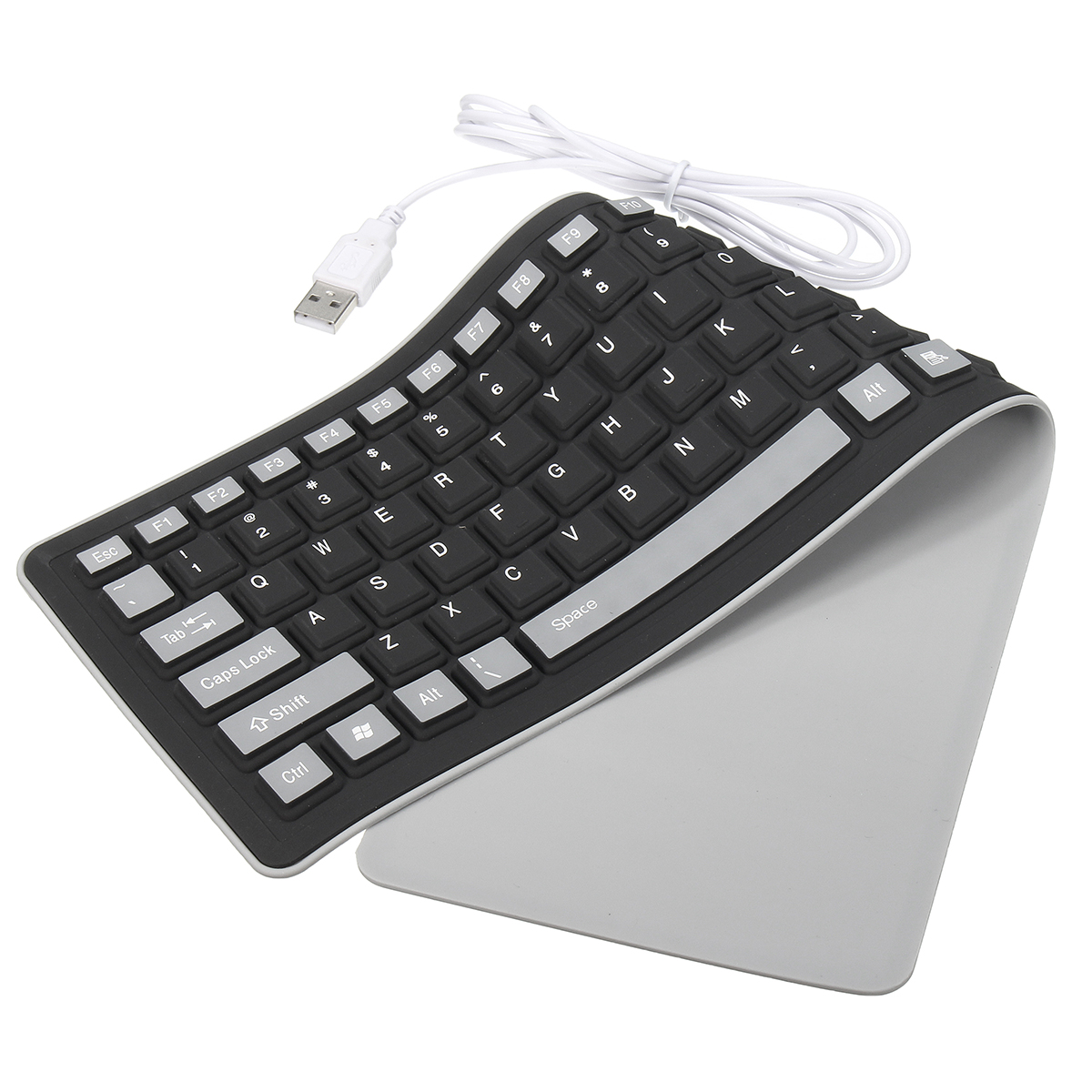 Portable USB Waterproof Flexible Silicone Foldable Keyboard for Laptop