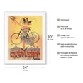 thumbnail image 2 of Cycles Clément Bicycles - Paris - Dunlop Tires - Vintage Advertising Poster by Jean de Paleologue c.1898 - Fine Art Rolled Canvas Print 20in x 26in, 2 of 4