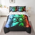 thumbnail image 2 of Castle Fairy Boys Girls Video Game Bedding Comforter Set 7pcs,Abstract Gradient Gamer Queen Bedding Sets Super Cozy,Ombre Gamepads Queen Sheet Sets,Super Cozy Room Decor,Reversible, 2 of 8