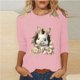 thumbnail image 1 of Xuyuer Ladies' Easter Print Round Neck Three Quarter Sleeve 3/4 Sleeve T-shirt Loose Tops Casual Loose Fit Crewneck T Shirts Tunic Tops, 1 of 5