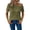 #0133-Army Green, variant on Women’s Textured V-Neck Blouse Short Sleeve Button Front Casual Linen Tops Solid Color Loose Fit Lightweight Breathable Summer Shirts