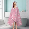 thumbnail image 6 of Pink Cartoon Unicorn Pattern Hooded Bath Towel，60"x35" for Ages 3 To 12 Kids, Quick Dry Lightweight Soft Microfiber Hood Beach Towel Cover Up for Kids, 6 of 7