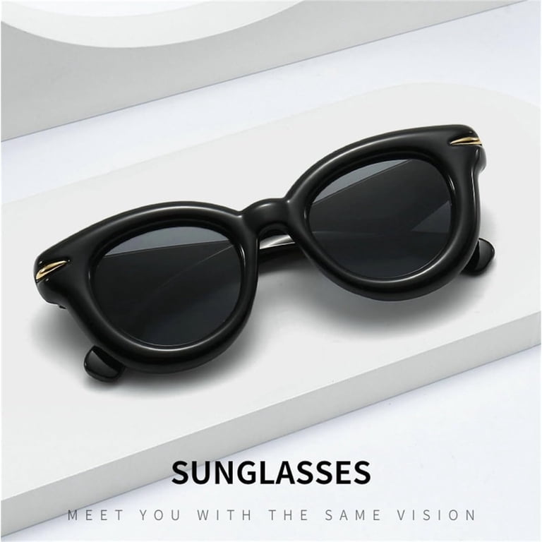 Women Oversized Cute Oval Thick Frame Retro Style Shades Cat Eye Sunglasses Oversized Cat Eye Sunglasses for Women Cute Oval Thick Frame  main image 2