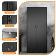 thumbnail image 5 of Aobabo 71.37''H Metal Garage Storage Cabinet with Lockable Doors and Hanging Rod,Broom Closet Storage Cabinet with Pegboard and Adjustable Shelves for Home Office School,Required Assembly,Blac, 5 of 9