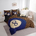 thumbnail image 2 of Castle Fairy Sport Billiards Full Size Bedding Sets 7 Pieces, Rustic Cheetah Print Full Size Bed in a Bag, Blue Brown Black,Black Reversible, 2 of 7