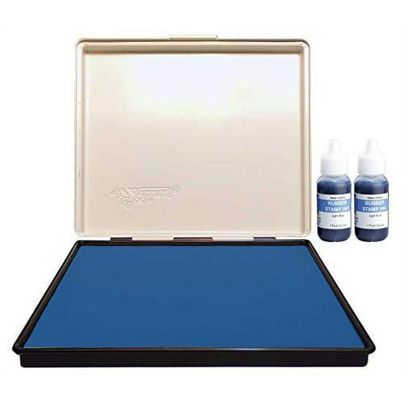 Infusion 7" x 8" Extra Large Industrial Stamp Ink Pad, Your Go to Large Stamp Ink Pad for Bright Color, Even Coverage and Durability, Light Blue Stamp Pad