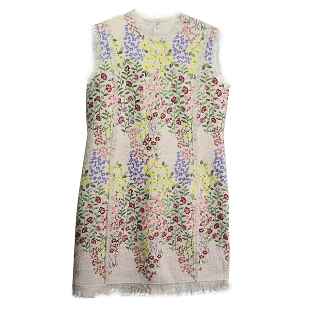 Giambattista Valli Robe Bouclée Fleurs Ivoire / Gilly Dixari pour Femmes - 12