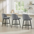 thumbnail image 2 of CHITA 27" Swivel Upholstered Counter Bar Stools Set of 2 with Back & Metal Legs, Fabric in Gray, 2 of 12