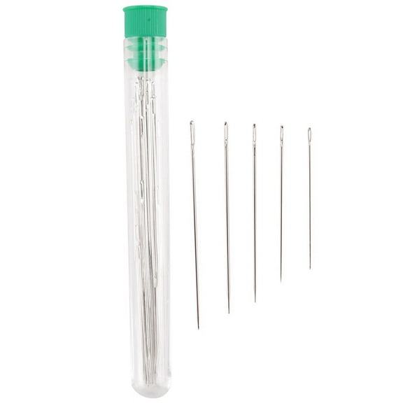 25 Large Eye Stitching Needles - 5 Sizes Big Eye Hand Sewing Needles in Clear Storage y13616