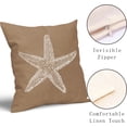 thumbnail image 2 of Tan Brown Starfish Pillow Covers 20x20 Inch Coastal Beach Nautical Decorative Throw Pillow Case Summer Beachy Cushion Cover Set of 2 Home Decor for Bedroom Sofa Living Room Couch Chair Outdoor, 2 of 6