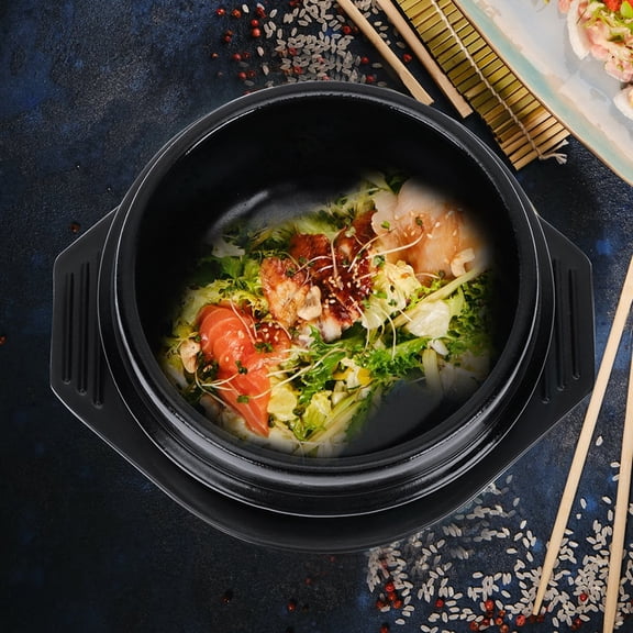 IBASETOY Korean Ceramic Casserole, Black, High-Grade, Non-Sticky, Even Heating, for Home Use 1Set