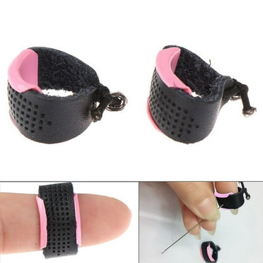 Adjustable Leather Thimble Patchwork Finger Protector Needlework Sewing Helpe AL