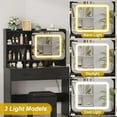 thumbnail image 5 of Vanity Desk with Sliding Mirror,Makeup Dressing Table Set with Lights&Charging Station,Girls Vanity Table with Storage Shelves for Bedroom, 5 of 5