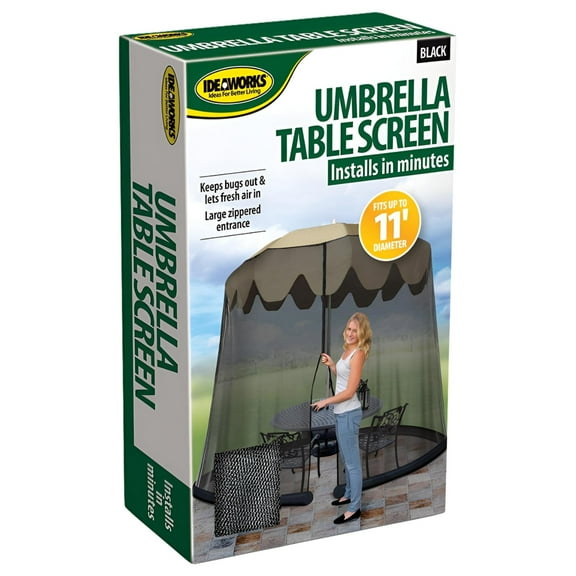 IdeaWorks 11' Umbrella Table Screen - Mesh Zippered Bug-Free Cover