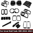 thumbnail image 2 of Para GWM Great Wall WEY Tank 300 2022 2023 manija de puerta negra espejo retrovisor vidrio limpiaparabrisas luz antiniebla faro luz trasera cubierta embellecedora, 2 of 5