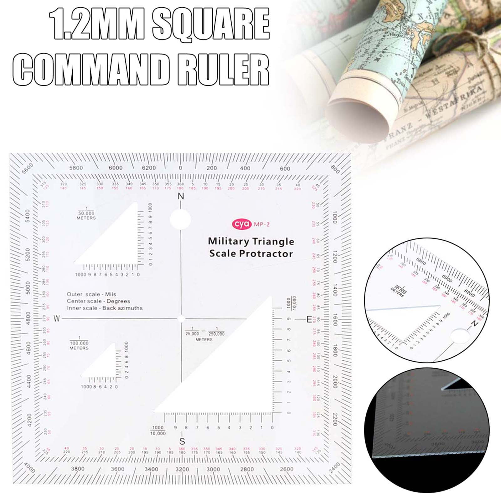 Picture shows the Rectangular Military Protractor. It is used to measure  angles by the Military. It is a kind of scale to measure angles, vintage  line Stock Vector Image & Art 