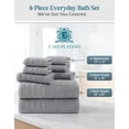 thumbnail image 4 of Casa Platino Bath Towels Set of 8– 100% Cotton Ring-Spun, Includes 2 Bath, 2 Hand & 4 Washcloths, Soft, Quick-Dry Absorbency, Hotel & Spa-Quality Design – Ultimate Grey, 4 of 8