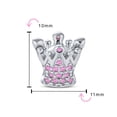 thumbnail image 3 of Bling Jewelry Womens Princess Queen Crown Pink Fuchsia Crystal Bead Charm for European Bracelet, 3 of 3