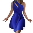 thumbnail image 2 of Gspmoly Robes pour Femmes, Mode Femmes Aguichant Été Col Digaonl Ajouré Uni Sans Manches Robe Robes de Travail pour Femmes Offres du Jour, 2 of 8