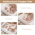 thumbnail image 5 of INFANS Baby Changing Table, Wooden Diaper Station Dresser with 3 Fabric Drawers, Laundry Hamper, Safety Belt, Pad for Nursery Infant, 5 of 9