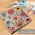 thumbnail image 4 of FORMRS 3 Ring Photo Album 4"x6" Self Adhesive Large Capacity PU Leather Cover, Colorful Flowers, 4 of 8