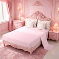 thumbnail image 3 of meiyoeat Girly Cowgirl Boot 7-Piece Twin Bedding For Kids, Coquette Bow Print Bedding Comforter Set For Girls,Pink Reversible, 3 of 7
