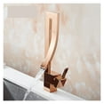 thumbnail image 3 of Basin Faucets Rose Gold Brass Faucet Square Bathroom Sink Faucet Single Handle Deck Mounted Toilet Hot And Cold Mixer Water Tap ,Effortless Installation, 3 of 7