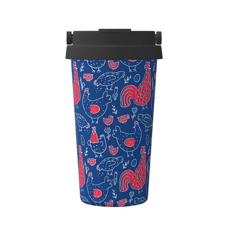 

Junzan Chicken and Rooster for Stainless Steel Vacuum Insulated Tumbler - Reusable Insulated Cold Brew Iced Coffee Cup Thermos -Gifts for Women Men Him Her