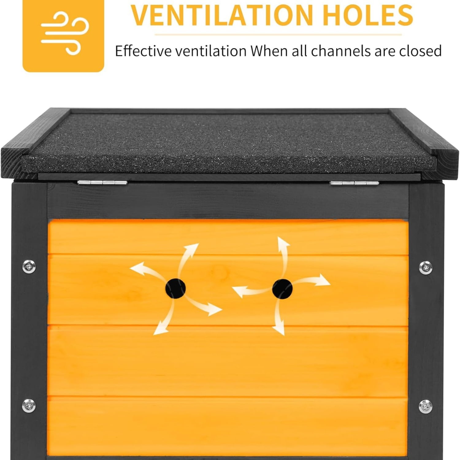 Outdoor Cat House Weatherproof, Rabbit Hutch & Indoor Bunny Cage, Wooden Shelter for Feral Cats, Rabbits, Chickens & Small Animals
