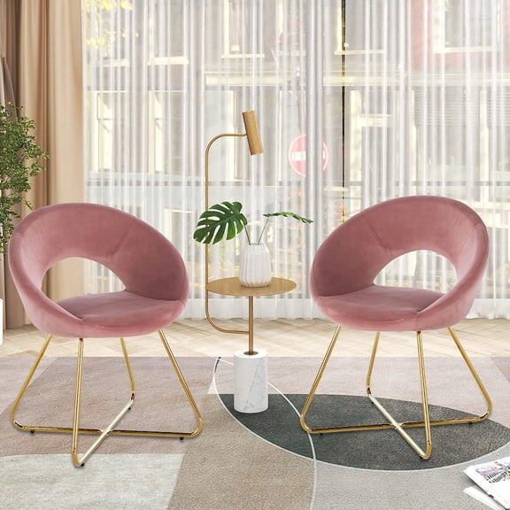 Modern Accent Pink Velvet Chairs / Suitable for Club and Home Office
