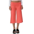 thumbnail image 2 of iHPH7 Women High Waisted Wide Leg Culottes Cropped Capri Pants Loose Fit Casual Lounge Pants Soft Stretch Fabric Breathable Summer Palazzo Pants Comfortable with Pockets Orange XXL, 2 of 4