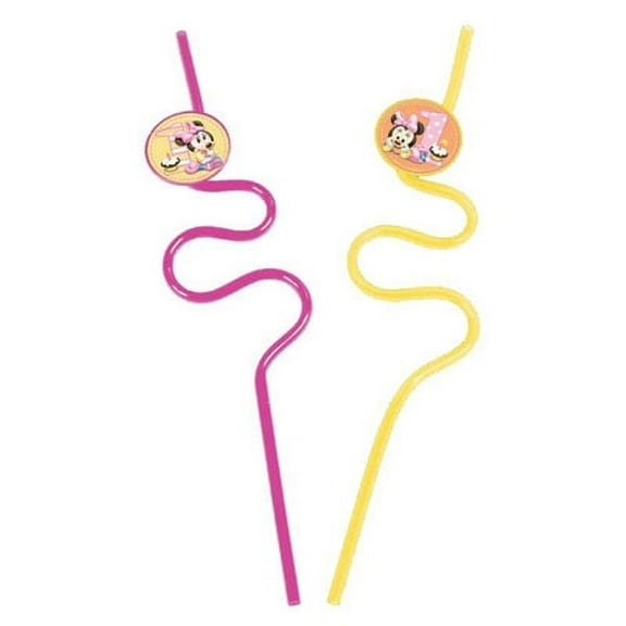 Minnie Mouse 1st Birthday Squiggle Straws / Favors (2ct)