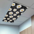 thumbnail image 2 of 1 Pack White Daisy Fluorescent Light Covers for Ceiling Lights Flowers Black Background Modern Art Magnetic Ceiling Light Covers Overhead Light Filters for Office Classroom Home, 2 of 9