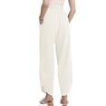 thumbnail image 4 of MINTREUS Womens Baggy Wide Leg Harem Pants Casual Elastic Waisted Palazzo Pants with Pockets, 4 of 7