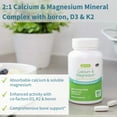thumbnail image 2 of Igennus Algae Calcium & Magnesium Supplement, Plant Based, High Absorption, K2 & D3, Non-GMO Red Algae Mineral Complex for Bone & Teeth Support, for Women and Men, with Boron, Vegan, 60 Tablets, 2 of 9