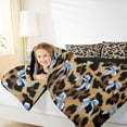 thumbnail image 4 of jejeloiu Kawaii Bow Tie Full Size Comforter Sets,Retro Leopard Cheetah Hide Bedding Comforter Set,Blue Brown Bedding Sets For Adults,Microfiber Bedroom Decor Reversible,3-Piece, 4 of 8