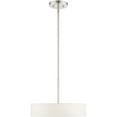 thumbnail image 6 of 4 Light Brushed Nickel Chandelier with Hand Crafted Off White Fabric Hardback Shade, 6 of 7
