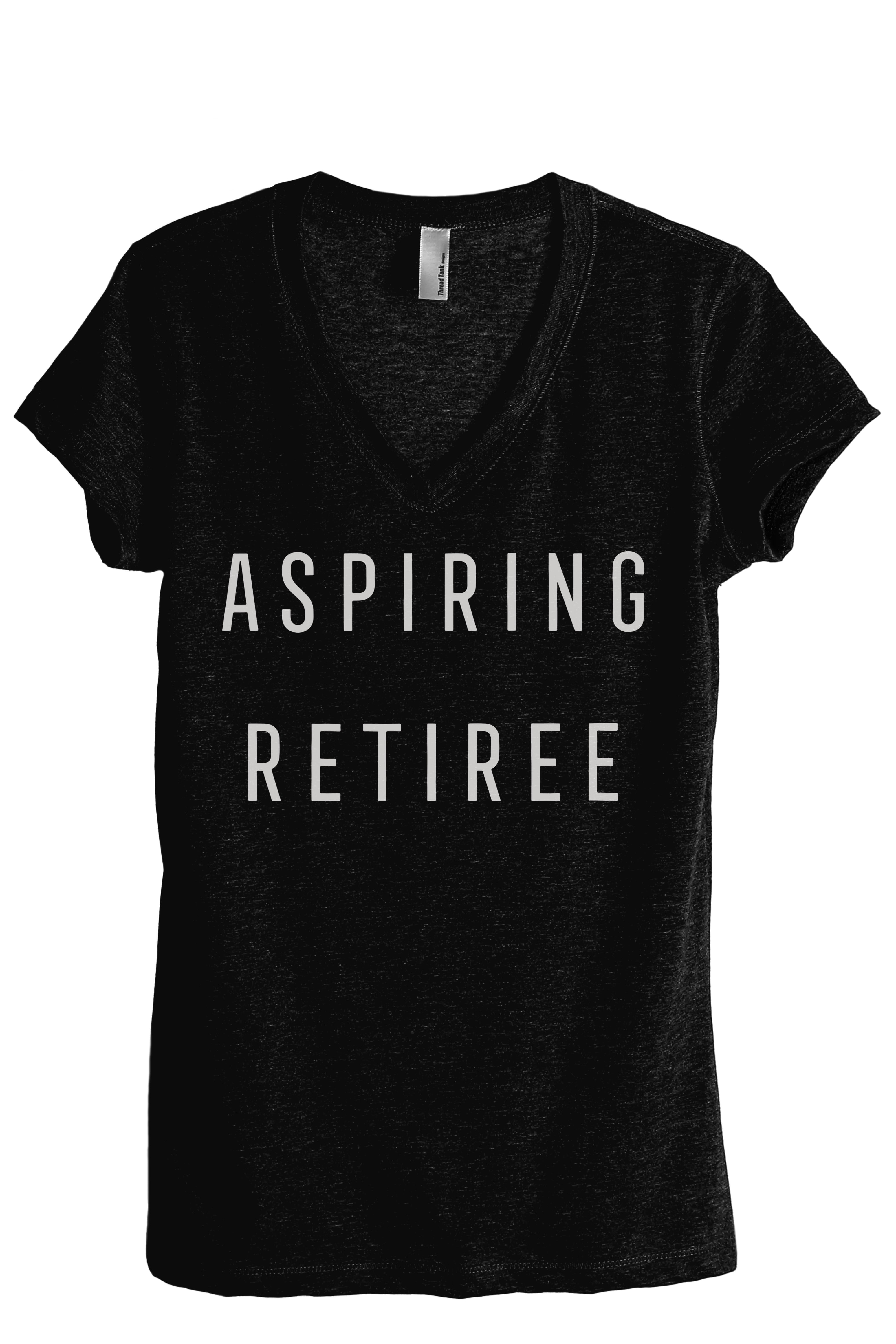 Aspiring Retiree Women's Fashion Relaxed VNeck TShirt Tee Heather