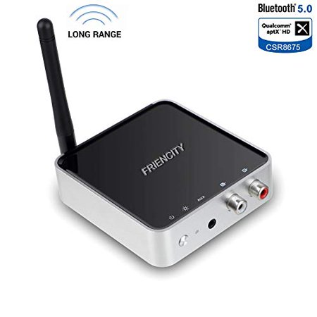 Friencity 264ft Long Range Bluetooth V5.0 Transmitter Receiver with aptX HD & Low