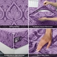 thumbnail image 5 of Lux Decor Queen 6 Piece Bed Sheet Set - Paisley Printed Microfiber Sheets, Ultra Soft, Deep Pocket, Wrinkle-Free, Breathable, OEKO-TEX Certified - Queen, Purple, 5 of 9