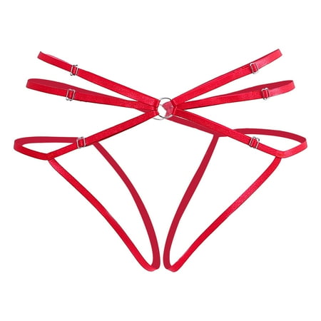 Bigersell Cheeky Underwear for Women Clearance Womens Briefs Underwear Bikini Panty Style P-827 Polyester Cheeky Panties Ladies Thong Briefs High Waist Women s Panties Red M