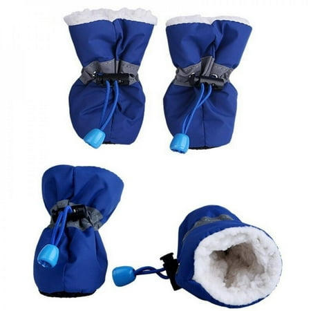 4Pcs/set Waterproof Winter Pet Dog Shoes Anti-Slip Rain Snow Boots Footwear Thick Warm for Small Cats Dogs Puppy Dog Socks Booties