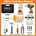 thumbnail image 3 of Caunedy 26Pcs Kids Tool Set with Portable Tool Box, Construction Toy with  Toy Drill & Other Tool Accessories,Christmas Birthday Gift for Boys Girls 3+ Years, 3 of 7