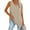 Khaki, variant on Summer Loose Women Sleeveless Casual Basic Solid Color Shirts Tunic Tops V Neck Tank Tops